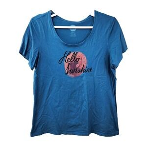 Life Is Good T-shirt Womens XL Classic Fit‎ Blue Hello Sunshine Vacation Beach